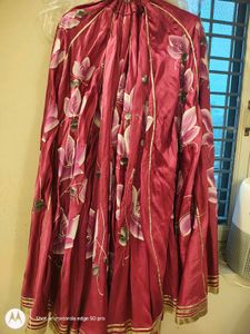 Aachho Magenta Pink Hand-painted Lehenga Set