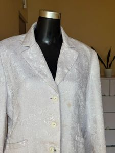 Satin Like White Blazer