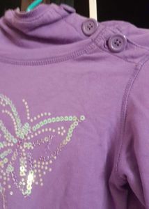 Purple Embellished Hoodie