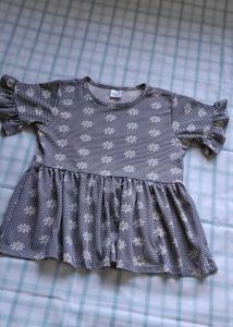 Cute Striped Floral Girls' Top