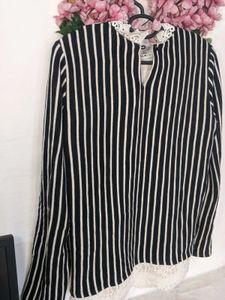 Double Layer Black And White Sweater.