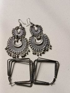 Silver Crescent Moon Earrings