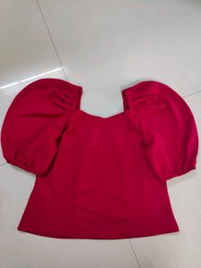 Athena Chic Fuchsia Pink Power Shoulders Top