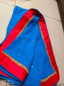 Blue georgette Saree