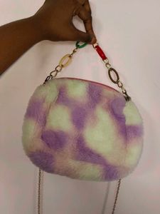 Fuzzy Chain Crossbody Bag