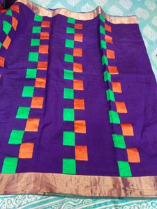 Purple saree without blouse