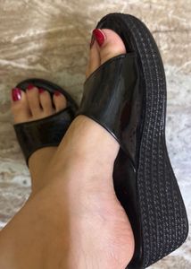 Black Platform Slides