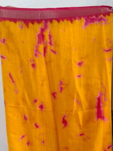 Vibrant Yellow &amp; Pink Bandhani Saree 🌼
