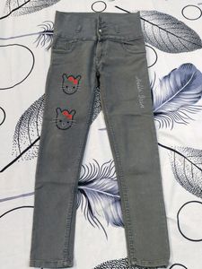 Gray Hello Kitty Jeans