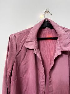 Pink Shirt  3/4 Sleeve Button-Down