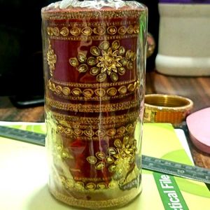 Red &amp; Gold Bridal Chura Set