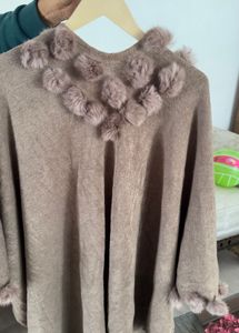 Fur Trimmed Poncho