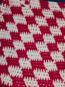 Handmade Crocheted Checkered Bag