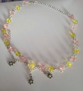 Beaded Silver Chain Necklace