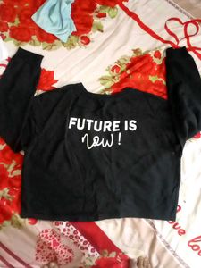 Rock the Future Black Cropped Sweatshirt