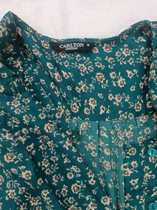 Floral Print Green Blouse
