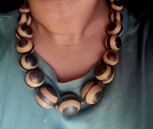Brown Wooden Beaded Necklace🙌🙈