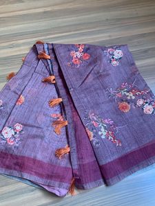 A Good Cotton Daily Wear Saree With Blouse