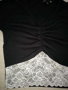 black laced top