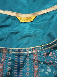 Aurelia Teal Floral Print Tunic Kurti.Size 46.