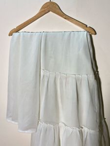 Embroidered White Kurti And Sharara Set