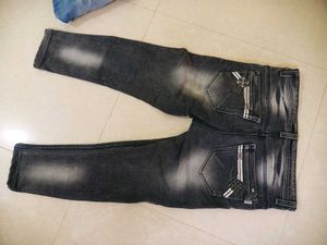 Gray Wash Denim Jeans