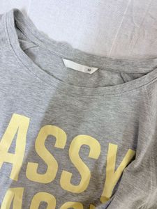 Sassy Gray Long Sleeve Top