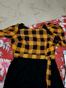 Yellow checked jumpsuit