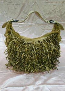 Leather Fringe Hobo Bag