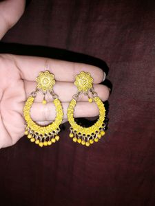Yellow Earrings For Festival