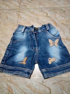 Butterfly Denim Shorts