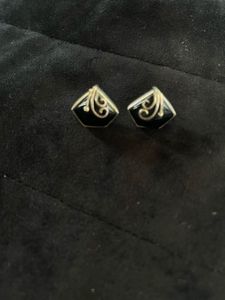 Pure Silver Studs With Black Stone