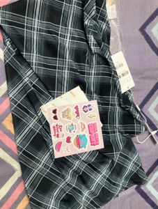 Plaid straight skirt