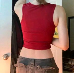 Red Cropped Tank Top