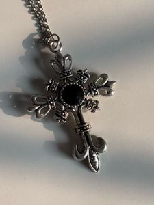 Gothic Grunge Black Crown Cross⚔️