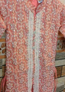 Pink Embroidered Sharara Set