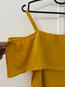 Off Shoulder Yellow Ruffle Top