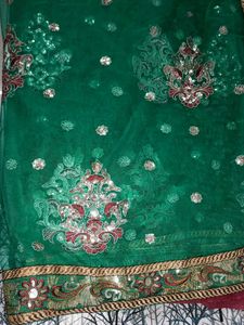 Green Embroidered Dupatta