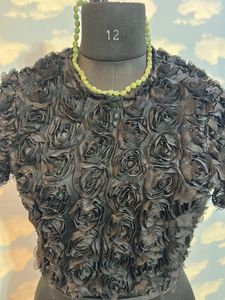 Black Rose Embellished Top