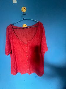 Only Red Button Down Shirt