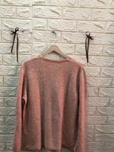 Peach Ribbed Knit Sweater🎗️🌷
