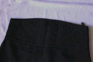 Black Mini Embroidered Skirt