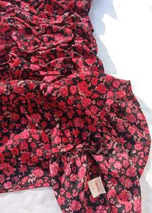 Brand New (Urbanic)Red Floral Gathered Sheath Dres