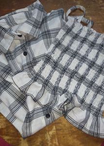 Plaid Shirt &amp; Top Set
