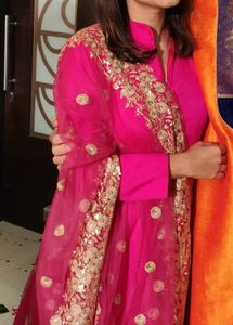 Elegant Pink maxi length KURTA and  DUPATTA
