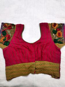 Riboon Handwork Saree With Designer Blouse