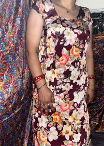 Floral Print pure crepe salwar suit
