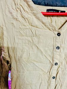Tan Button-Down Top