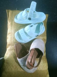 White Woven Clogs Combo
