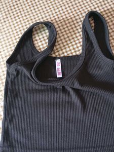 Black Ribbed Tank Top